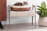 Round Bolster Pet Bed with Flannel Top